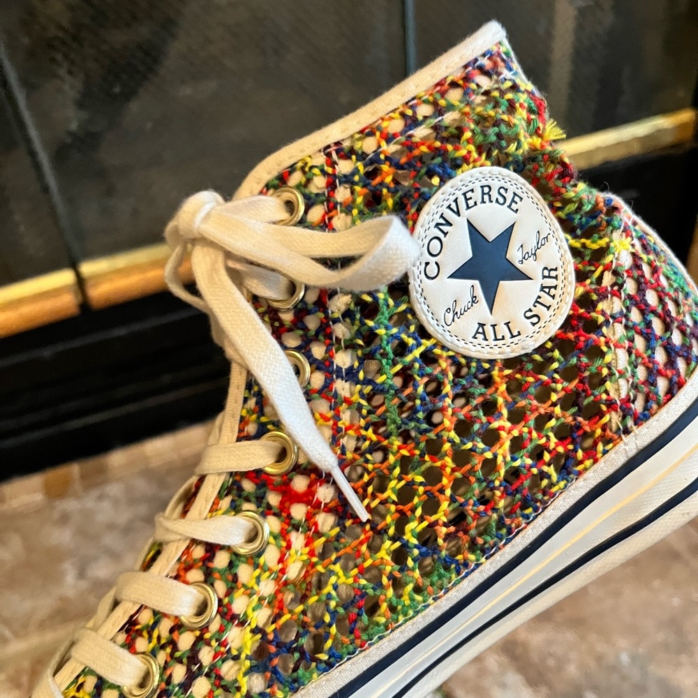 Converse All Star Rainbow Fabric Mesh Sneakers Women’s 10 - Picture 3 of 7